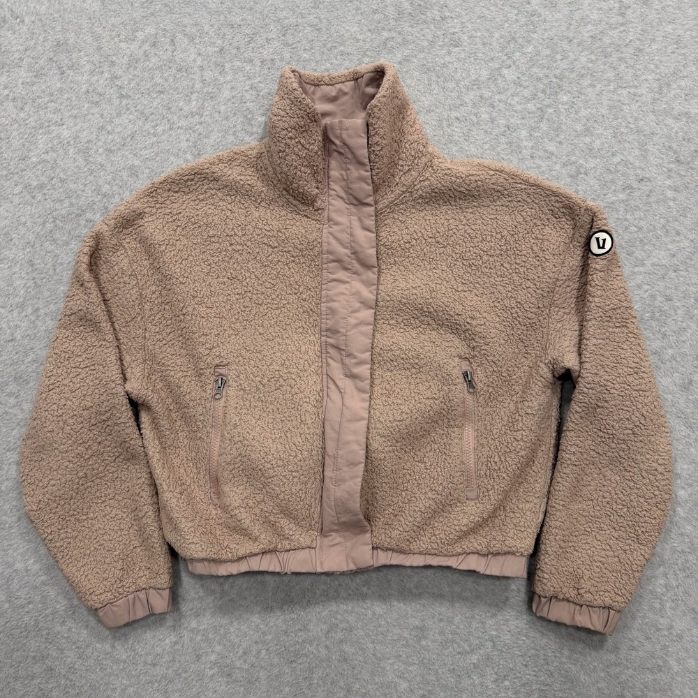 Vuori Jacket Womens XS Umber Cozy Sherpa Full Zip Snap